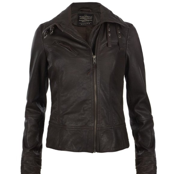 All Saints Black Real Leather Jacket